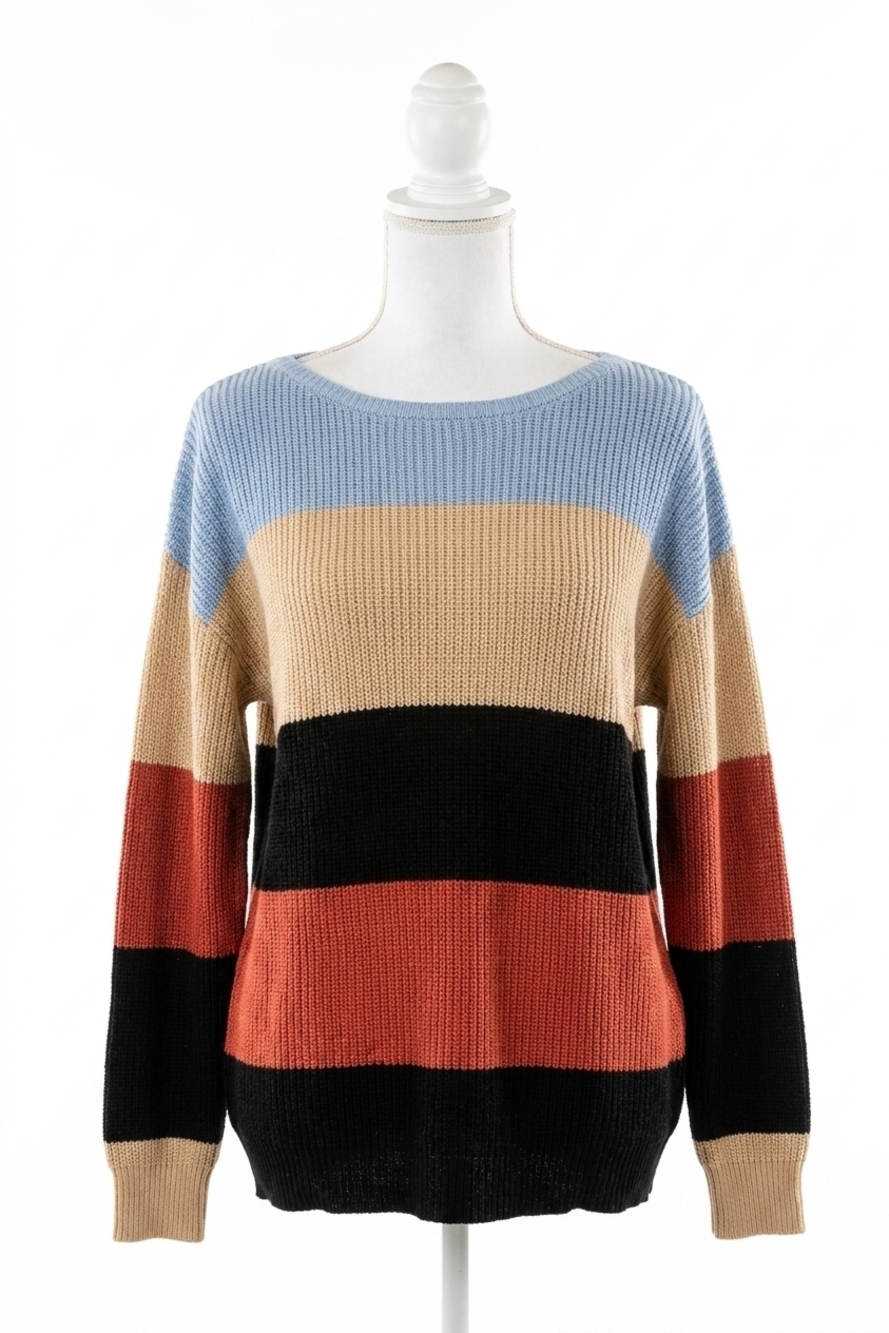 NEW AMPERSAND AVE paige sweater in blue multi